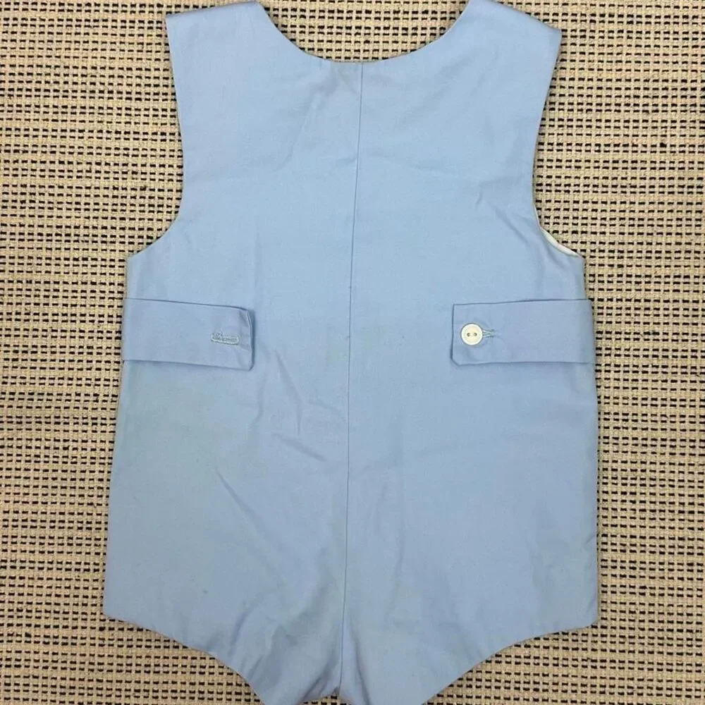 Vintage Baby Sail Boat Nautical Light Blue Shorts Jumper